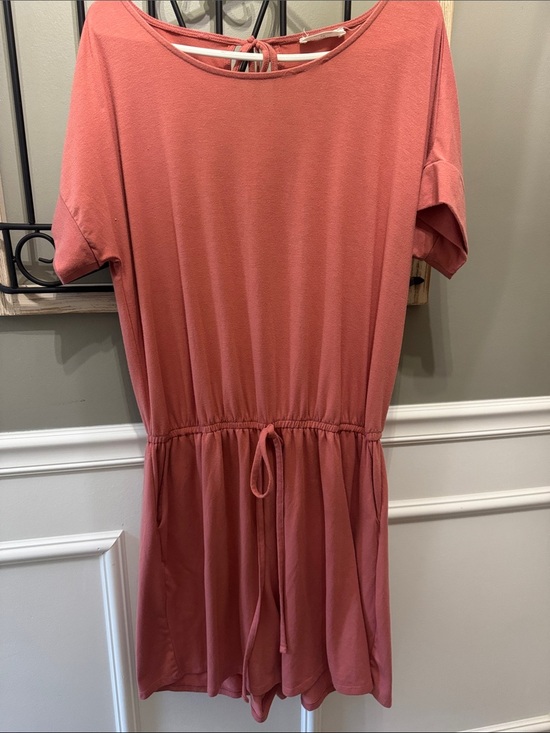 Zenana Outfitters Pants - Zenana   Dusty Coral Short Sleeve Romper 1X Casual